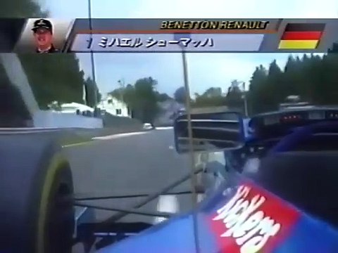 F1 – Michael Schumacher (Benetton Renault V10) lap in qualifying – Belgium 1995