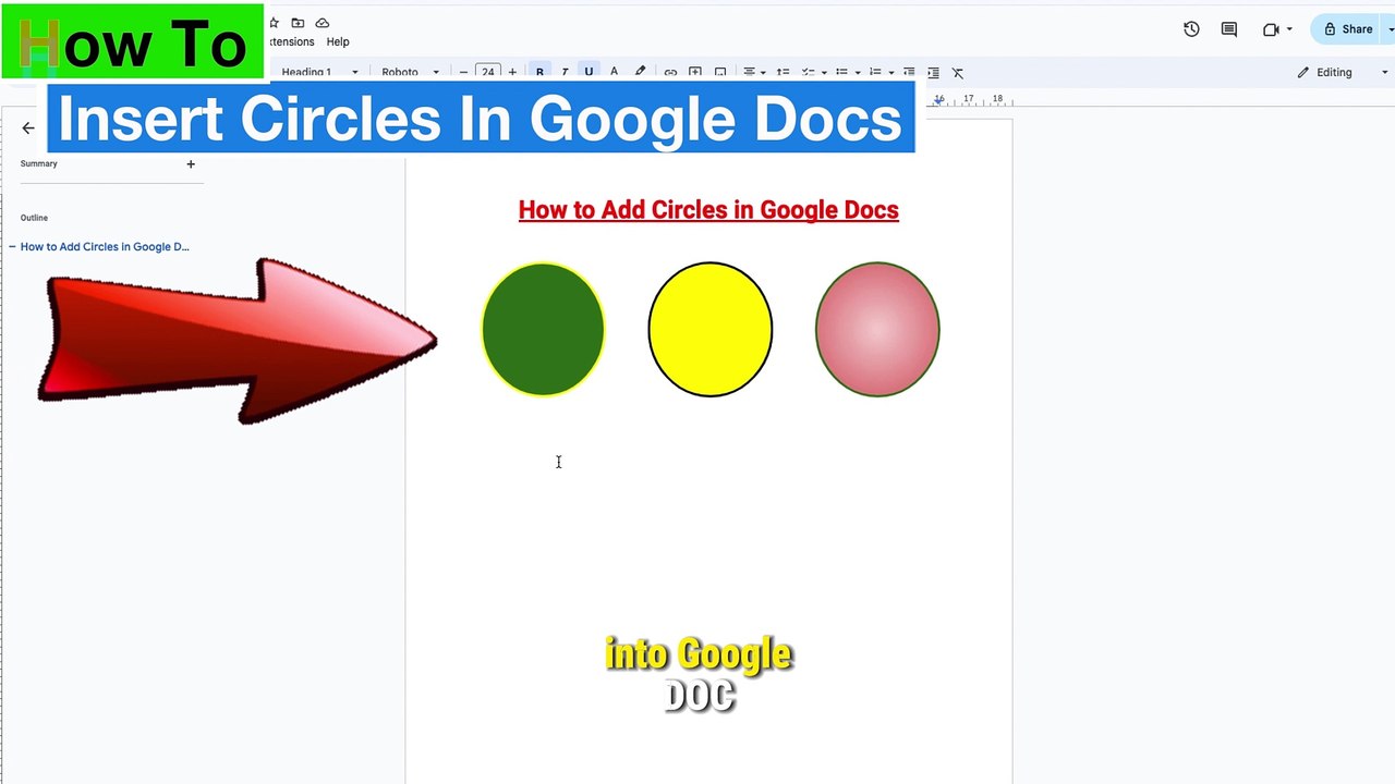 How To Insert Or Add Circles In Google Docs video Dailymotion