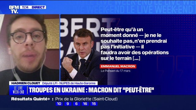 Troupes en Ukraine: les propos d'Emmanuel Macron ne peuvent que mettre le doute affirme Hadrien Clouet, député LFI-NUPES
