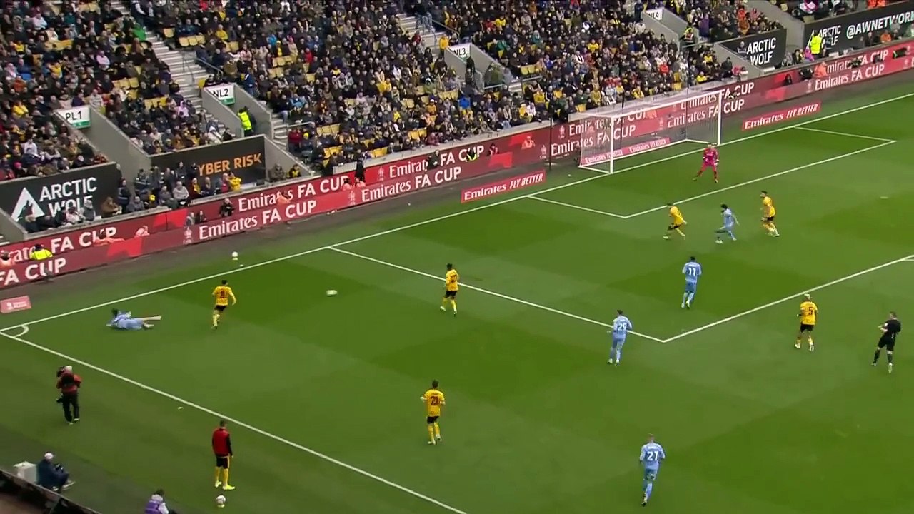 LATE GOAL!  Haji Wright   Wolves 2-3 Coventry City  Quarter-final  Emirates FA Cup 2023-24
