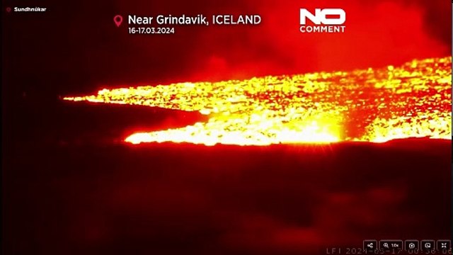 ویدئویی از فعالیت گدازه‌های آتشفشانی ایسلند پس از چهارمین فوران در چند ماه گذشته