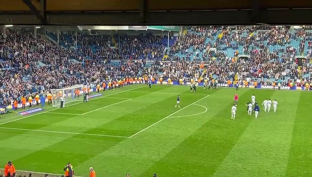 Georginio Rutter and Dan James celebrate Leeds' win over Millwall