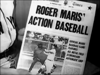 1962 Roger Maris Action baseball game TV commercial