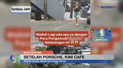 Kafe di Surabaya Porak-poranda Usai Ditabrak Minibus