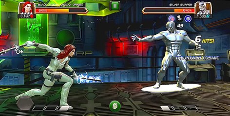 Black widow  Silver surfer Fighting video 