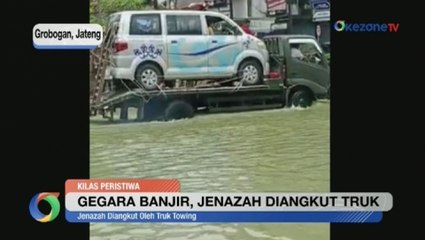 Gegara Banjir, Mobil Jenazah Diangkut Truk di Grobogan Jawa Tengah