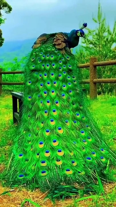 This is a very beautiful video, this peacock is very stylish