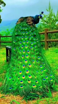 This is a very beautiful video, this peacock is very stylish