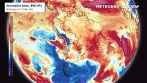 Previsão de anomalias de temperatura a 850 hPa até quarta-feira (20)