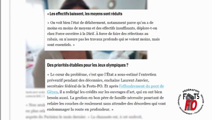 Force Ouvrière intervient sur l'état du réseau routier national dans les médias