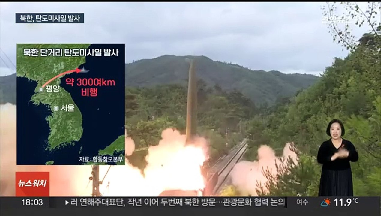 북한, 동해상으로 단거리 탄도미사일 수 발 발사