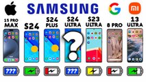 Test batterie : iPhone 15 Pro Max vs Galaxy S24 Ultra, S24 , S24, Pixel 8 Pro, Xiaomi 13 Ultra !