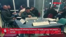 Okey masasına arkadaş bulamadı, tek başına oynadı