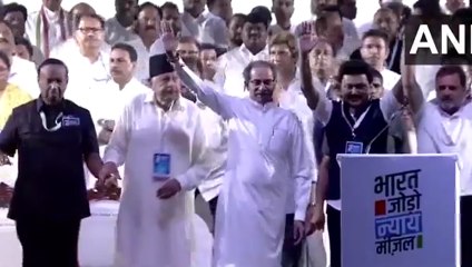 भारत जोड़ो न्याय यात्रा के समापन कार्यक्रम में INDIA गठबंधन के नेता शामिल हुए