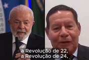 “Ele tá tomando uma atitude correta”, afirma Hamilton Mourão sobre decisão de Lula