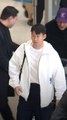 '주장' 손흥민 굳은 표정으로 입국…손가락은 아직도 '퉁퉁'