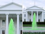 La fontana della Casa Bianca si colora di verde per la festa di San Patrizio