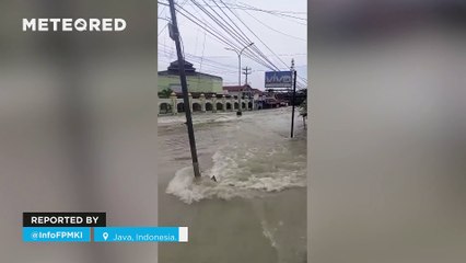 Heavy flooding on the island of Java, Indonesia.