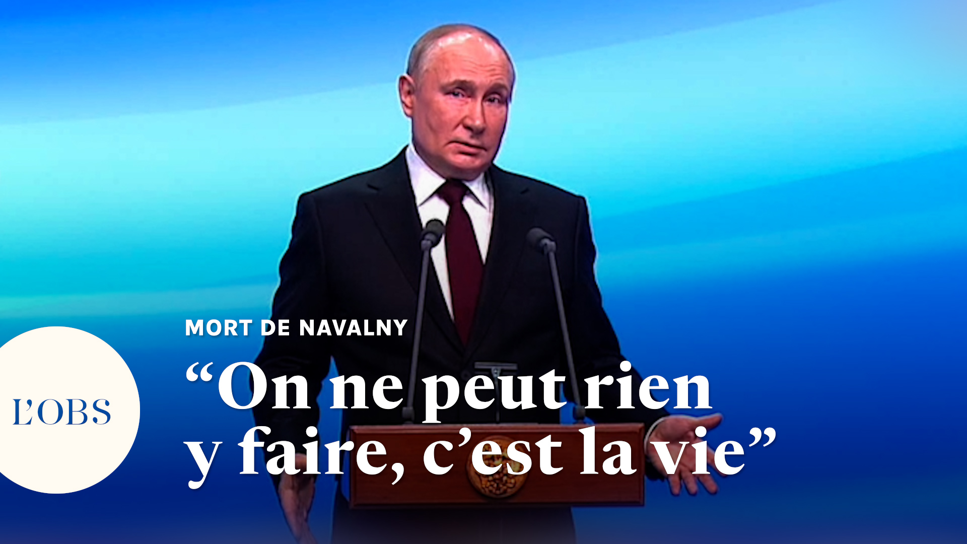 Vladimir Poutine réagit à la mort d'Alexeï Navalny en prison