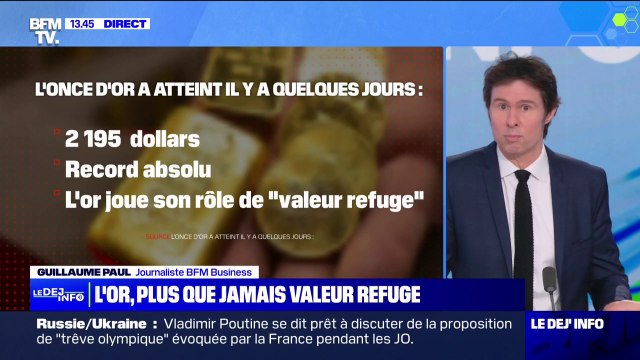 L'or joue plus que jamais son rôle de valeur refuge , son prix dépasse son record historique
