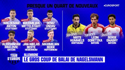 6 nouveaux et des "sénateurs" secoués : Nagelsmann, le grand coup de balai