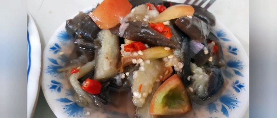 salad talong at dry fish