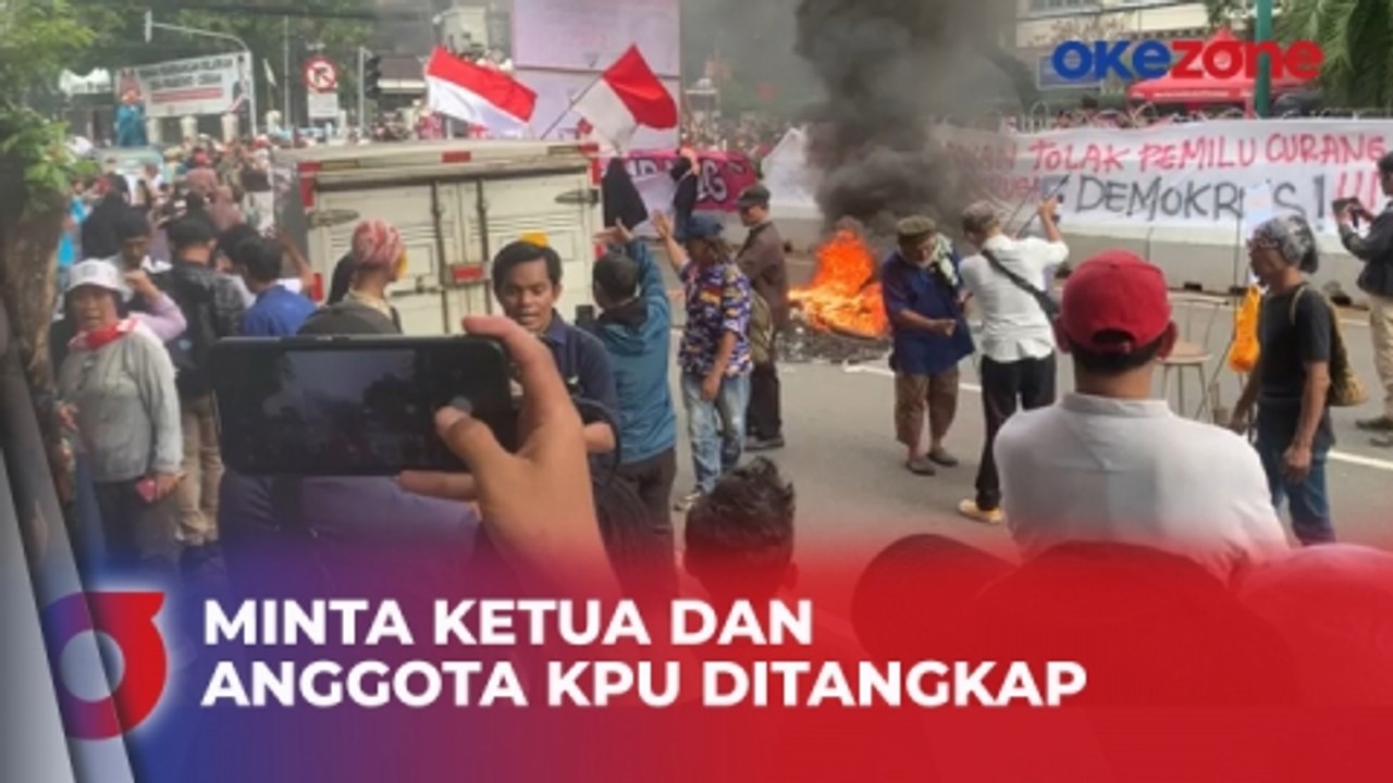 Dianggap Langgar 5 UU, Massa Minta Ketua dan Anggota KPU Ditangkap