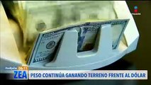 El peso mexicano continúa ganando terreno frente al dólar