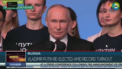 Vladimir Putin re-elected for a fifth term with more than 87% of the vote