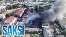 Pagawaan ng suka at toyo sa Novaliches, nasunog; 2 fire volunteer nasugatan | Saksi