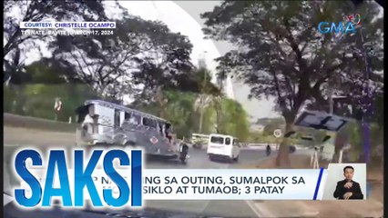 Jeep na galing sa outing, sumalpok sa mga motorsiklo at tumaob; 3 patay | Saksi