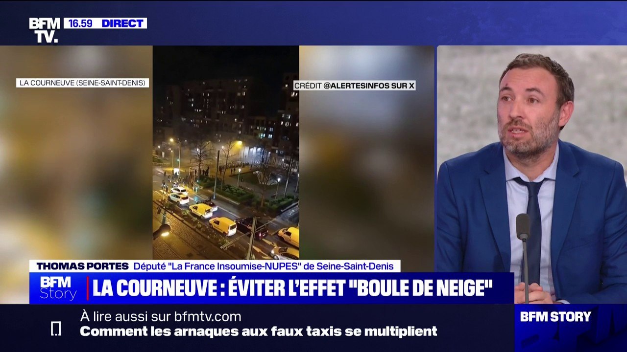 Commissariat attaqué à La Courneuve: "Des jeunes des quartiers populaires sont aujourd'hui ciblés sur des refus d'obtempérer", réagit Thomas Portes (LFI)