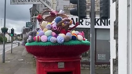 Easter-themed post box topper spotted in Bristol