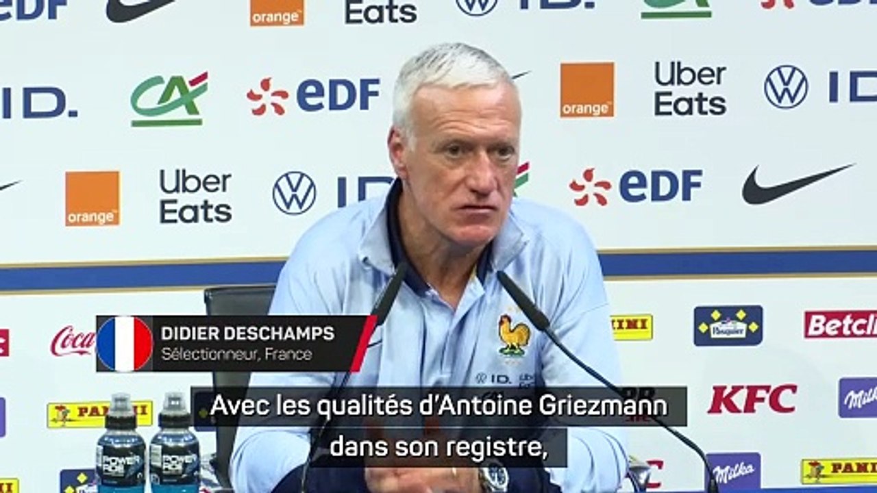 Pour Deschamps, il sera "très, très difficile" de remplacer Griezmann