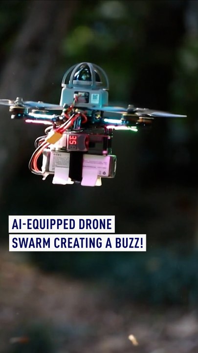 AI-equipped drone swarm creating a buzz!