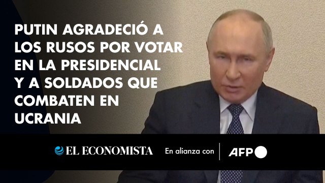 Putin agradeció a los rusos por votar en la presidencial y a soldados que combaten en Ucrania