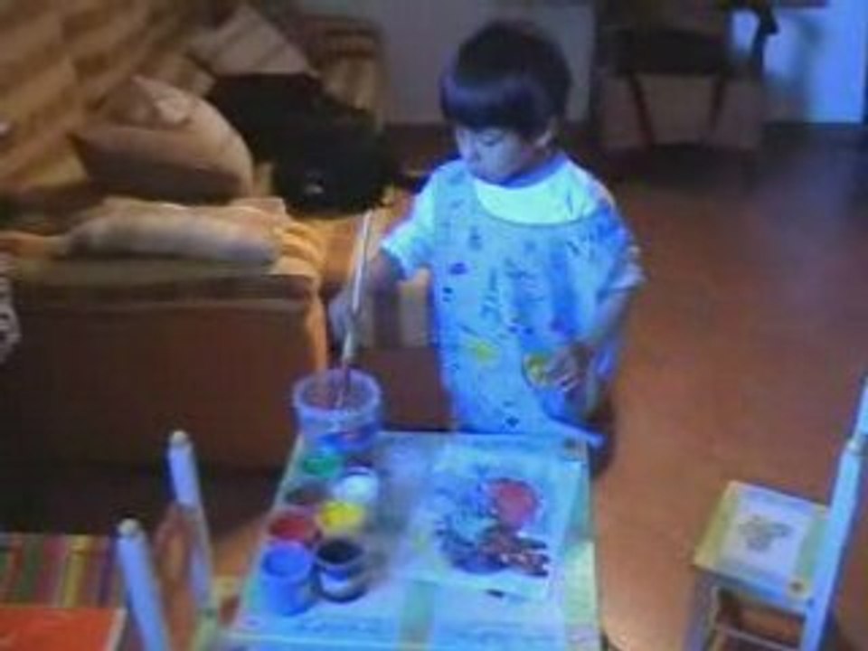 Unai Pons pintando