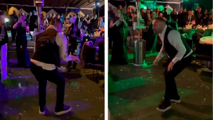 Matías Vuoso revivió su mítico festejo en boda del 'Pony' Ruiz