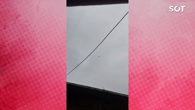 Paraquedista sofre queda e cai sobre telhado de residência em Francisco Beltrão