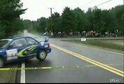 Rally Car Swerves Off Road
