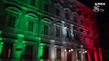 Festa Unita' nazionale, Senato illuminato con il tricolore