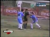 Flying Kick Knocks Out Soccer Player