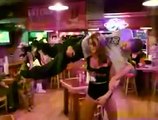 Sexy Hooters Girl Squats A Guy