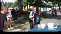 Police Officer Punching Woman Resisting Arrest