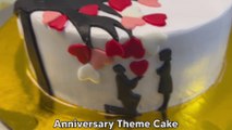 Anniversary Theme Cake Decoration With Fondant | Couple Cake design | Fondant Cake Design |