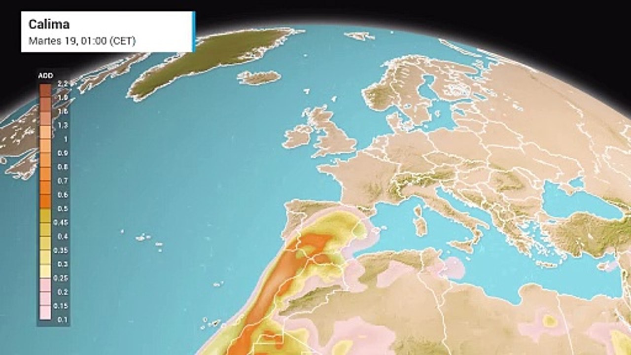 Episodio prolongado de calima, favorecido por una DANA que también traerá tormentas