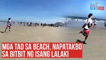 Mga tao sa beach, napatakbo sa bitbit ng isang lalaki | GMA Integrated Newsfeed