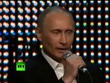 Singing PM: 'Fats' Putin over the top of 'Blueberry Hill' with piano solo