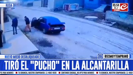 Tremendo video: tiró el cigarrillo en una alcantarilla.... ¡y voló por el aire!