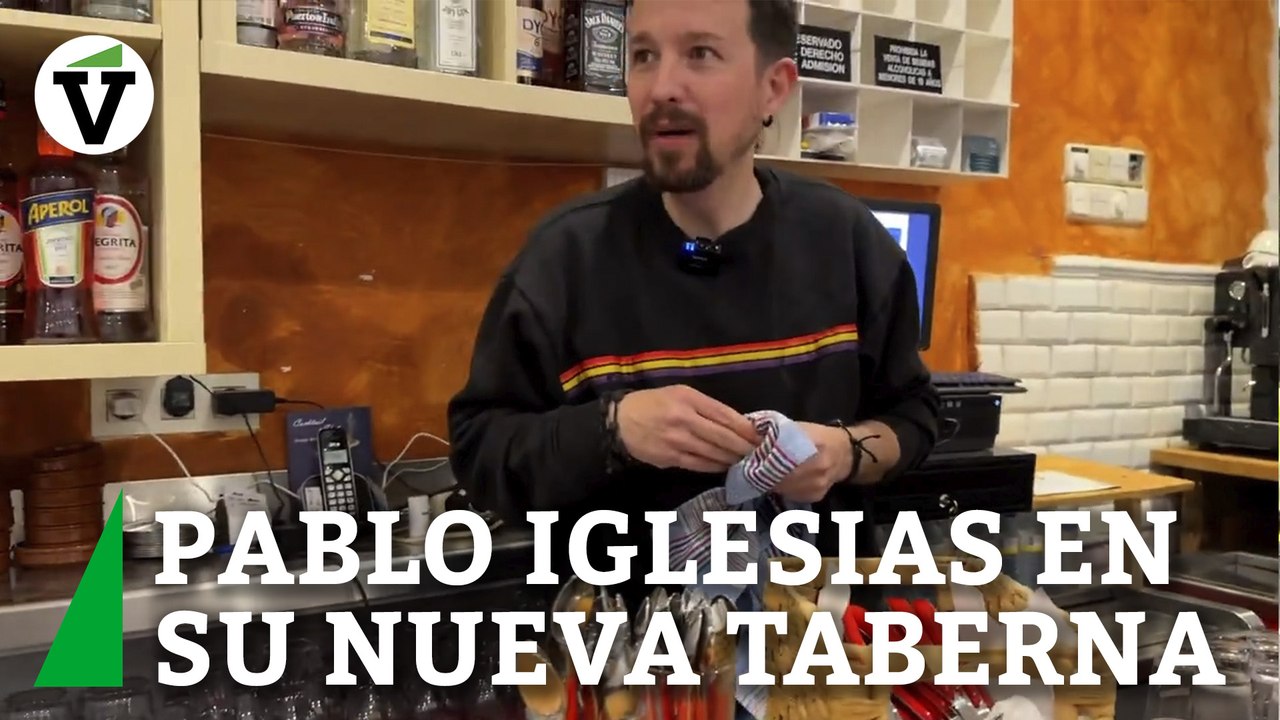El vídeo de Pablo Iglesias en su taberna limpiando cubiertos que se viraliza en redes